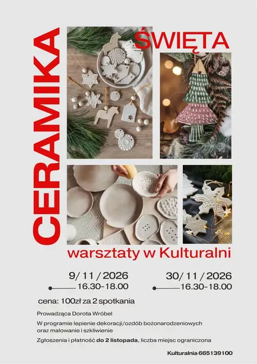 Warsztaty ceramiki bożonarodzeniowej w Kulturalni w Czarnej Wodzie
