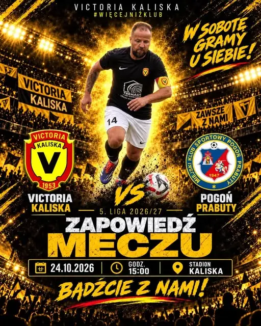 Victoria Kaliska podejmie Pogoń Prabuty. Kibice, bądźcie z nami!
