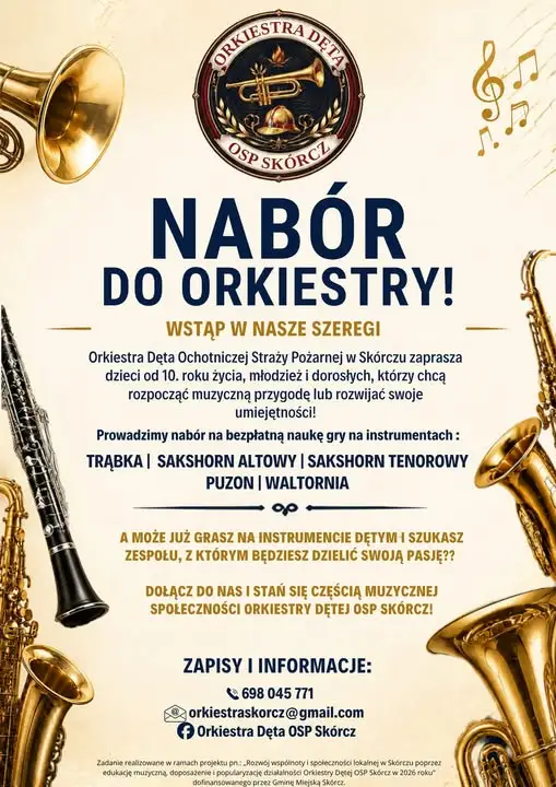 Orkiestra Dęta OSP Skórcz ogłasza nabór – zagraj razem z nimi!