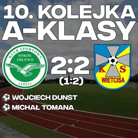 Sokół Zblewo remisuje z Wietsicą II Skarszewy 2:2