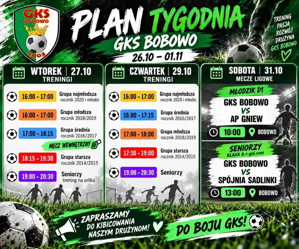 GKS Bobowo zaprasza na sobotnie mecze i doping