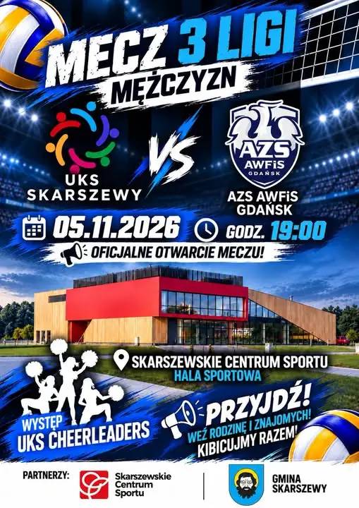 Siatkarskie emocje w Skarszewach – UKS Skarszewy zmierzy się z AZS AWFiS Gdańsk