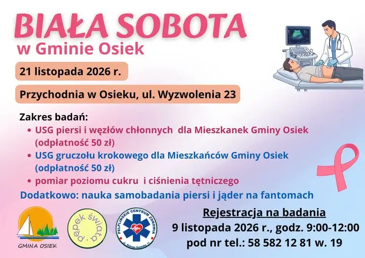 Biała Sobota w Osieku – bezpłatne badania i profilaktyka 21 listopada